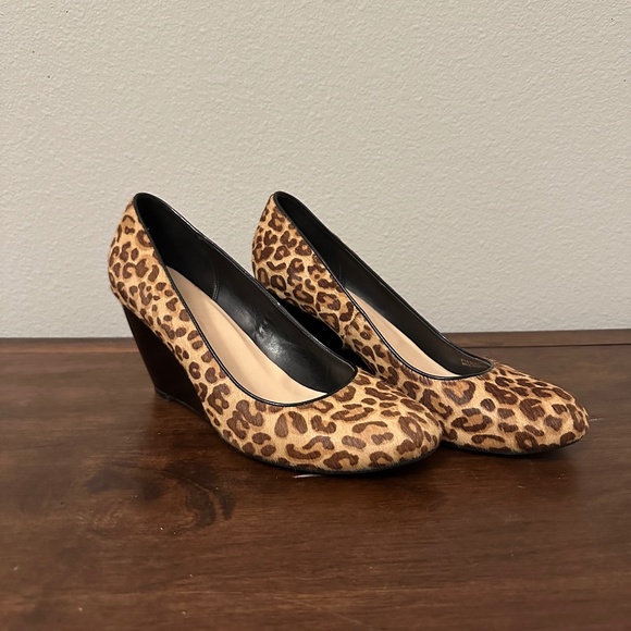 Cole Haan Shoes - Cole Haan Leopard Print with Black Wedge - Size 10